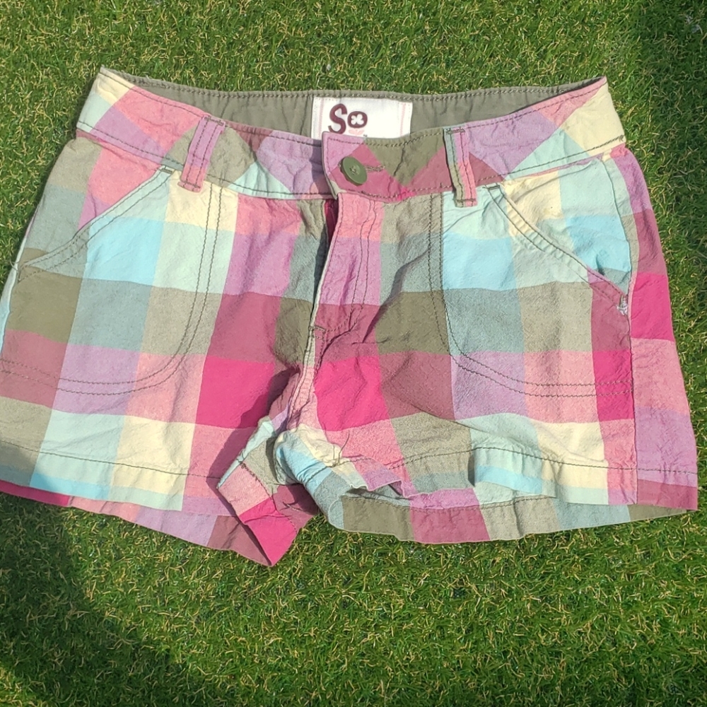 Colorful plaid child shorts